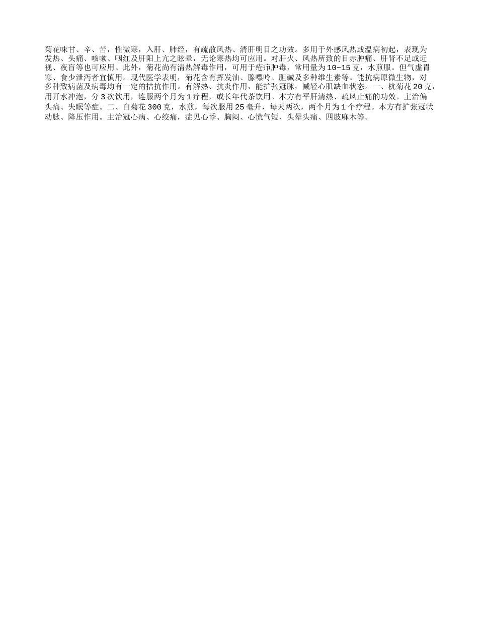 揭秘：菊花的药用功能_第1页