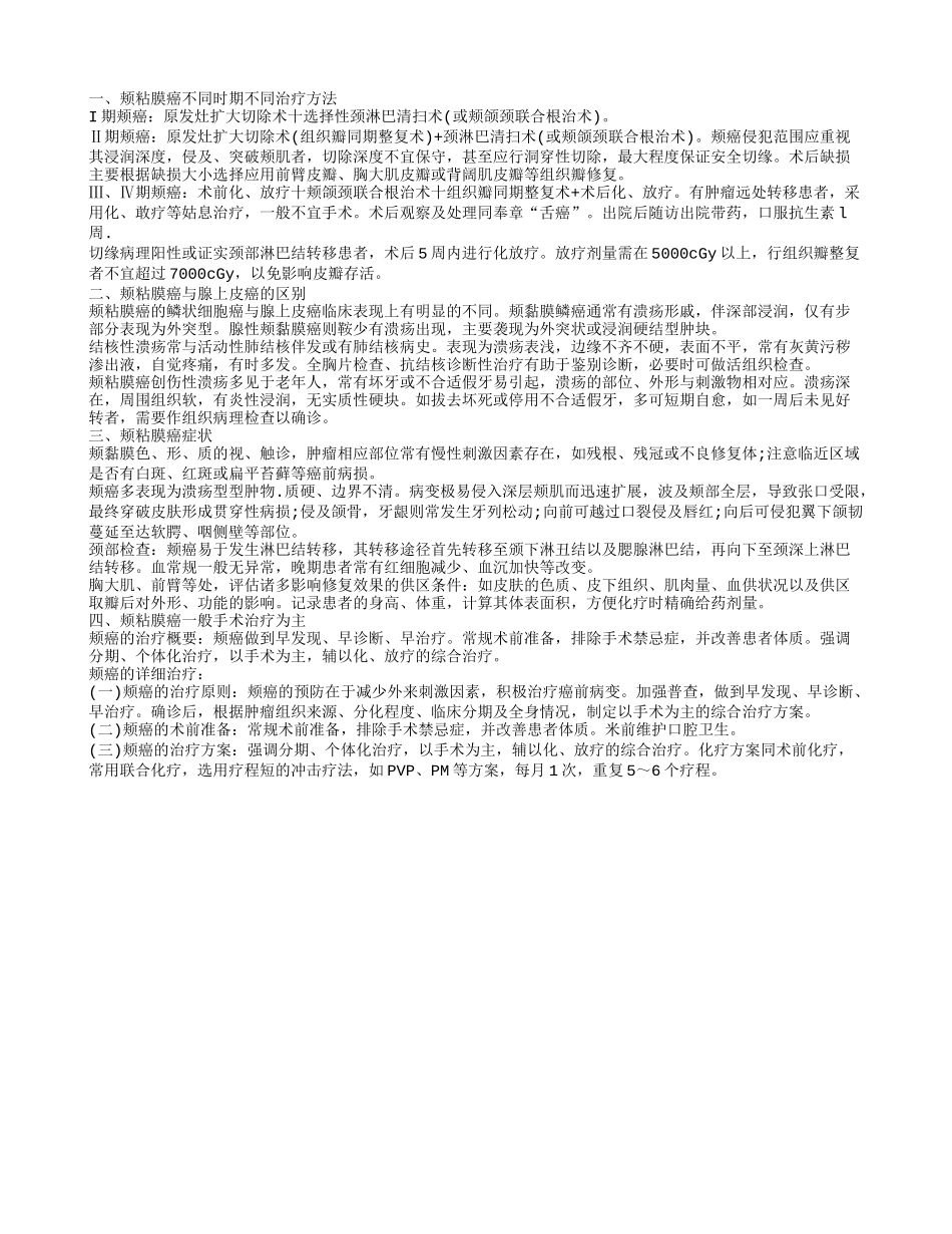 颊粘膜癌症状 颊粘膜癌与腺上皮癌的区别_第1页
