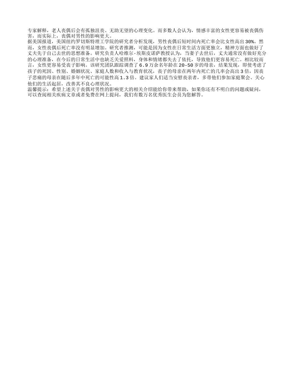 丧偶对男性的影响更大_第1页