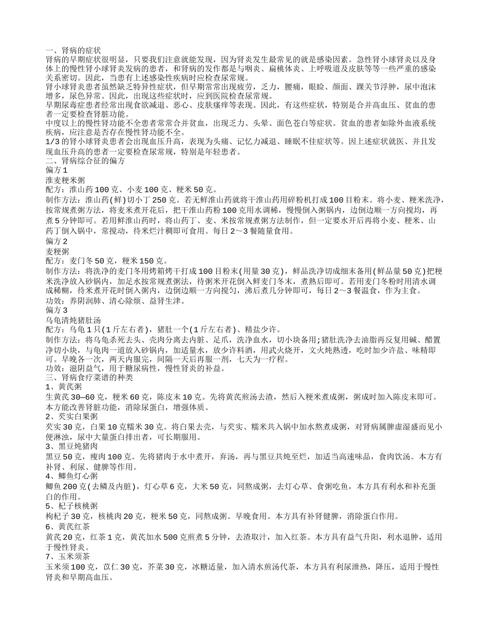 肾病的症状,肾病综合征的偏方_第1页