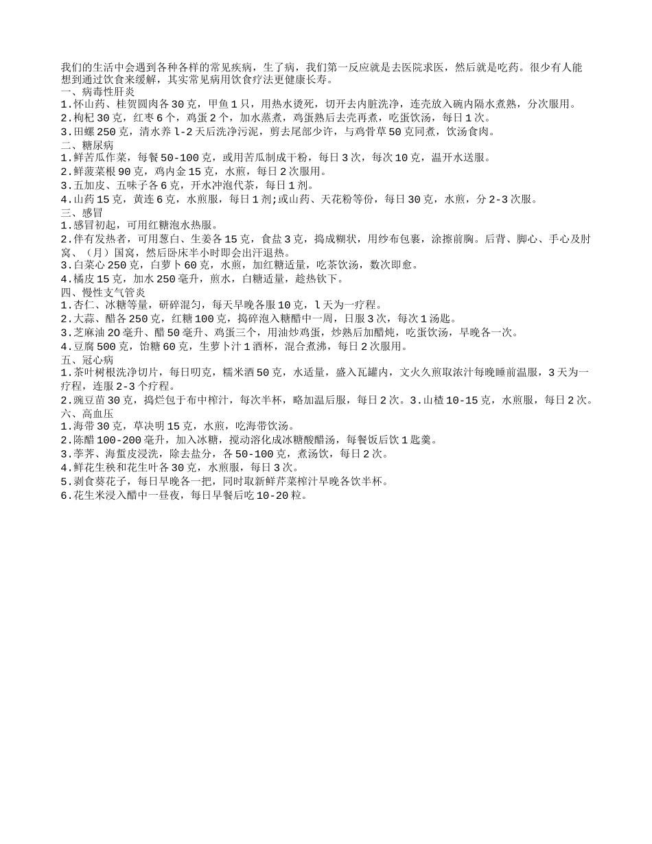 常见病可试试饮食疗法有益长寿_第1页