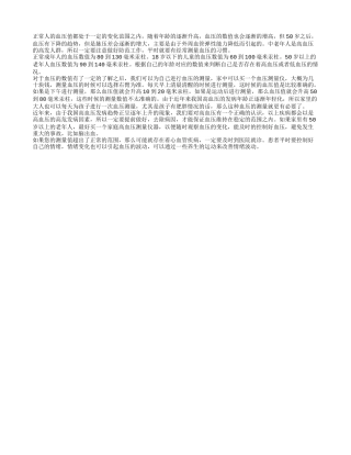 高血压的正常值是多少 几大数值要牢记