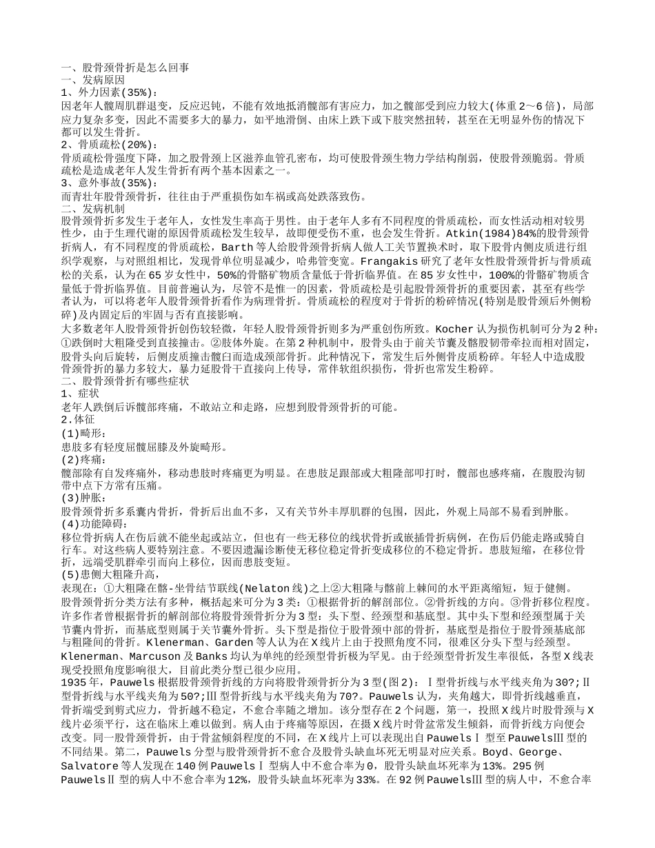 股骨颈骨折的日常护理措施 股骨颈骨折得典型症状_第1页