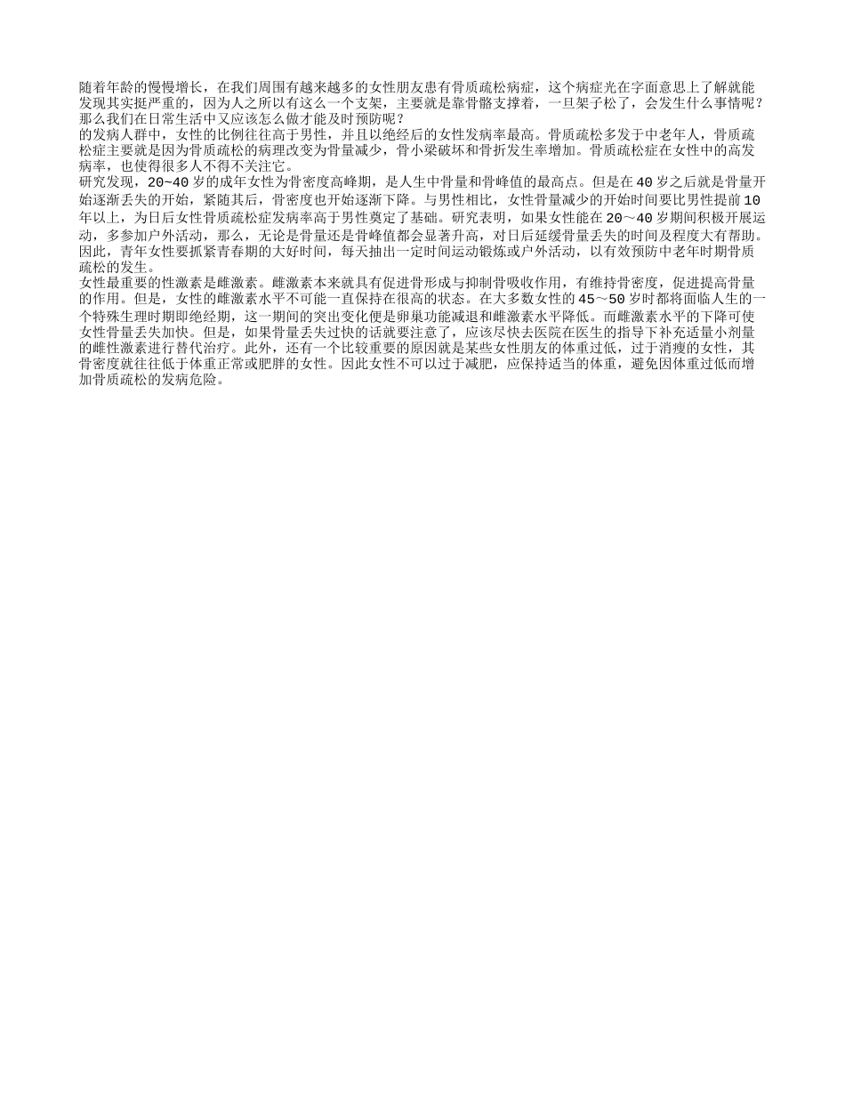 中年女性要格外注意骨质疏松病症_第1页