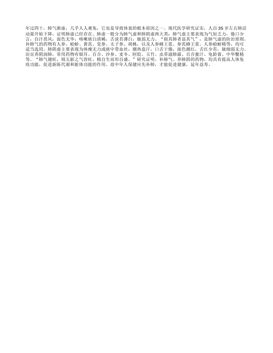 中年人补肺有助长寿！_第1页