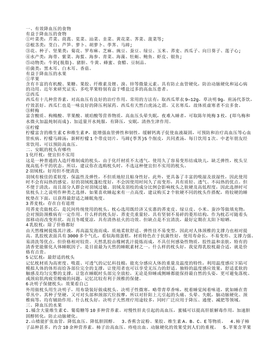 安眠降压,安眠的枕头有哪些_第1页