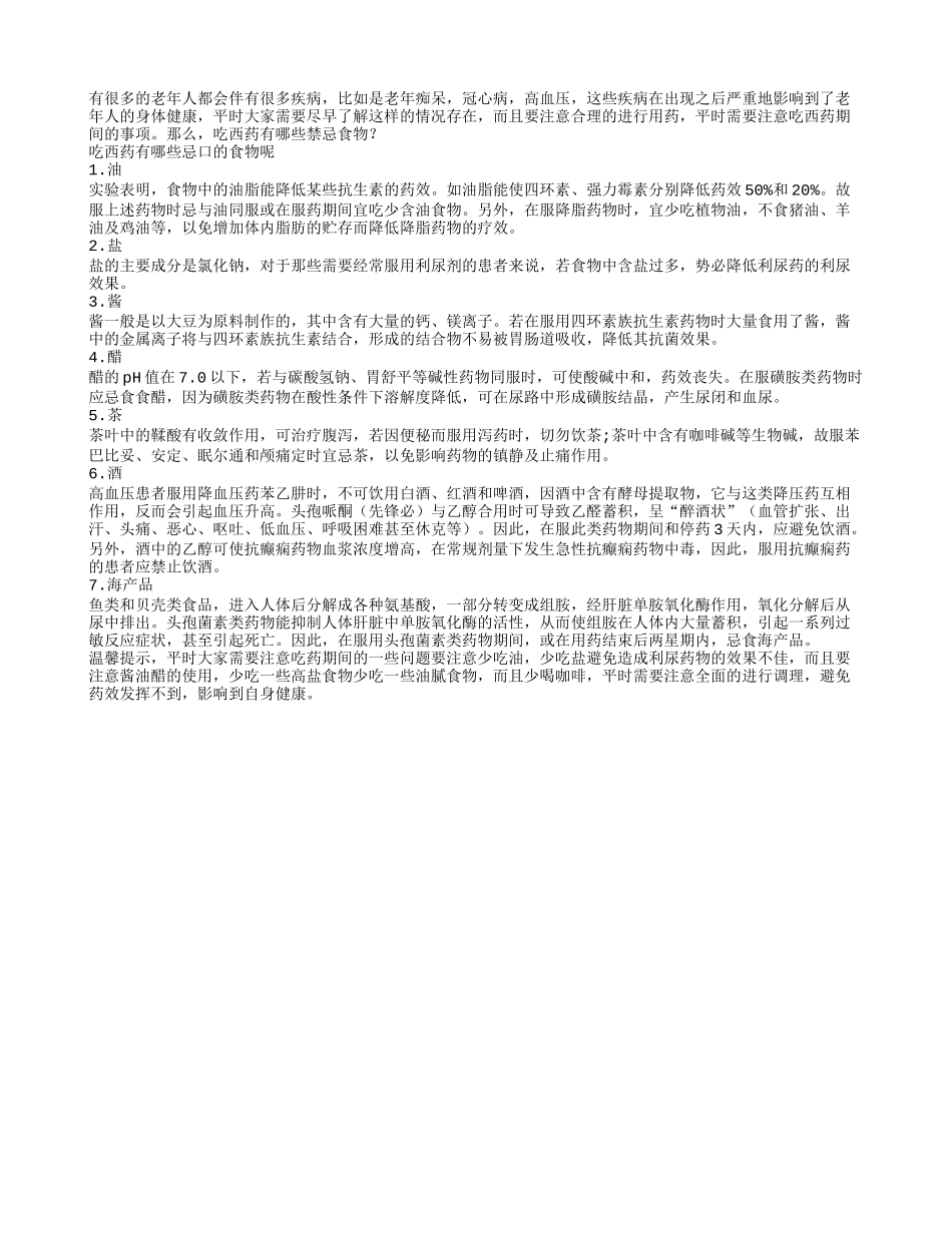 吃西药有哪些禁忌食物_第1页