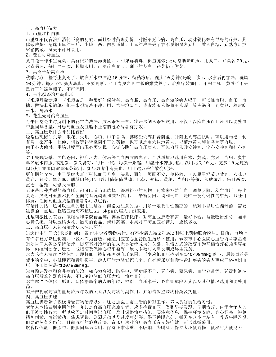 很“牛”的高血压小偏方 高血压的治疗方法_第1页