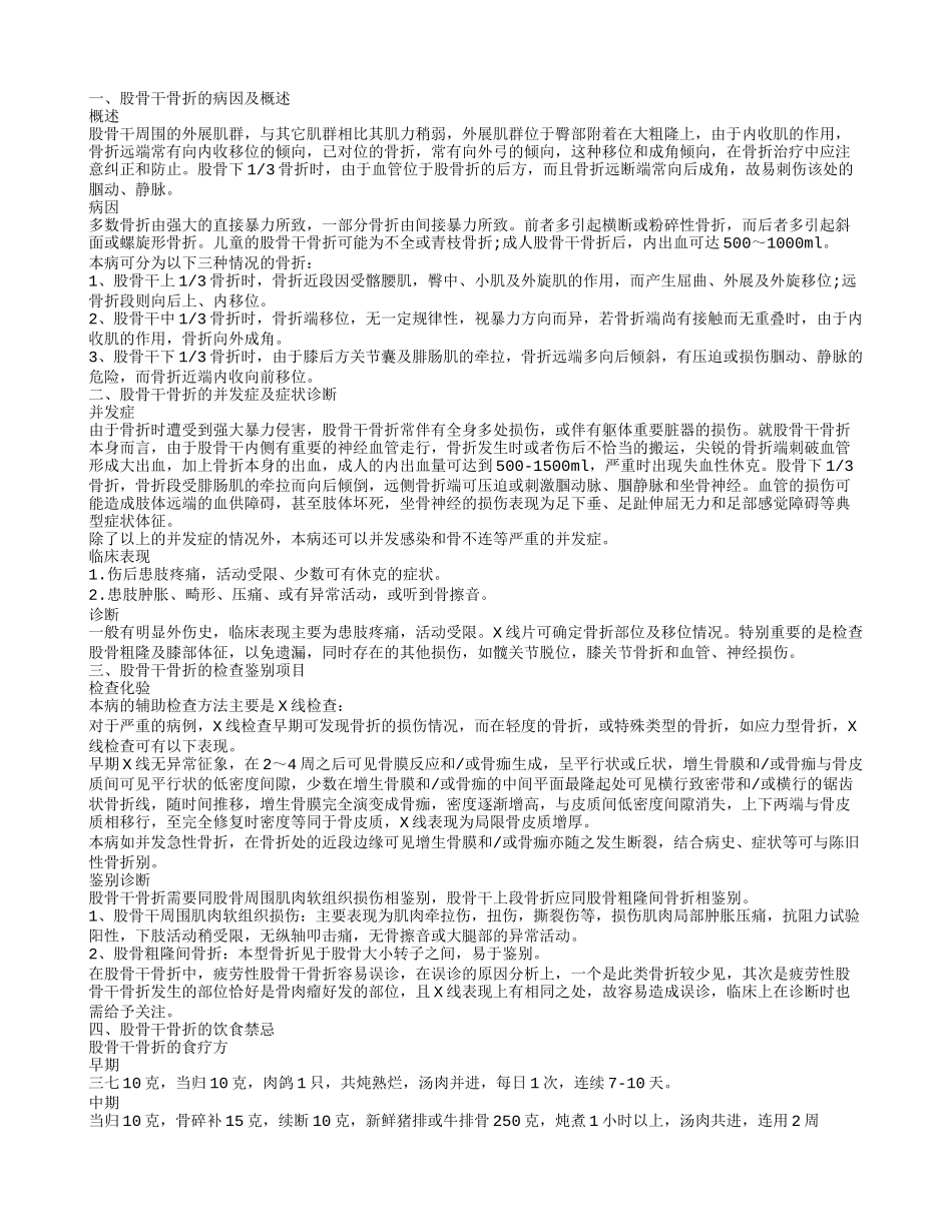 揭秘股骨干骨折的饮食禁忌了解股骨干骨折的检查项目有哪些_第1页
