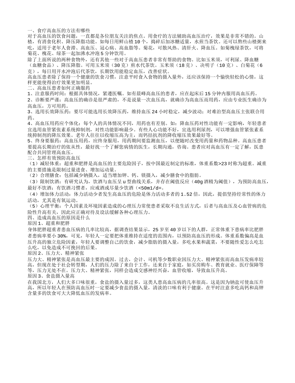 食疗高血压的方法有哪些_第1页