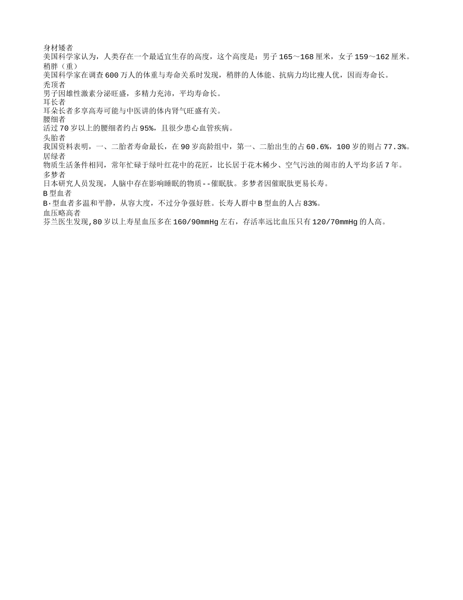 哪些人群易长寿？养性_第1页