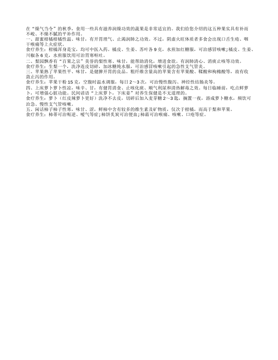 秋季滋养润燥的五类水果四季保健_第1页