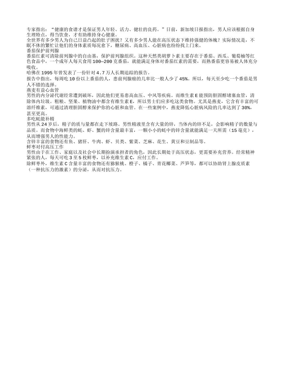 适合男人补身的最佳食物养性_第1页