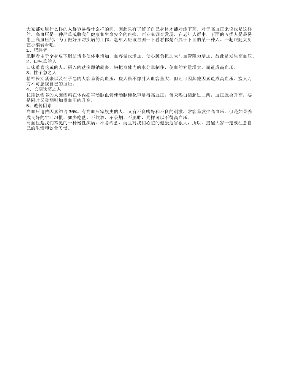 保健必知！什么人易得高血压_第1页