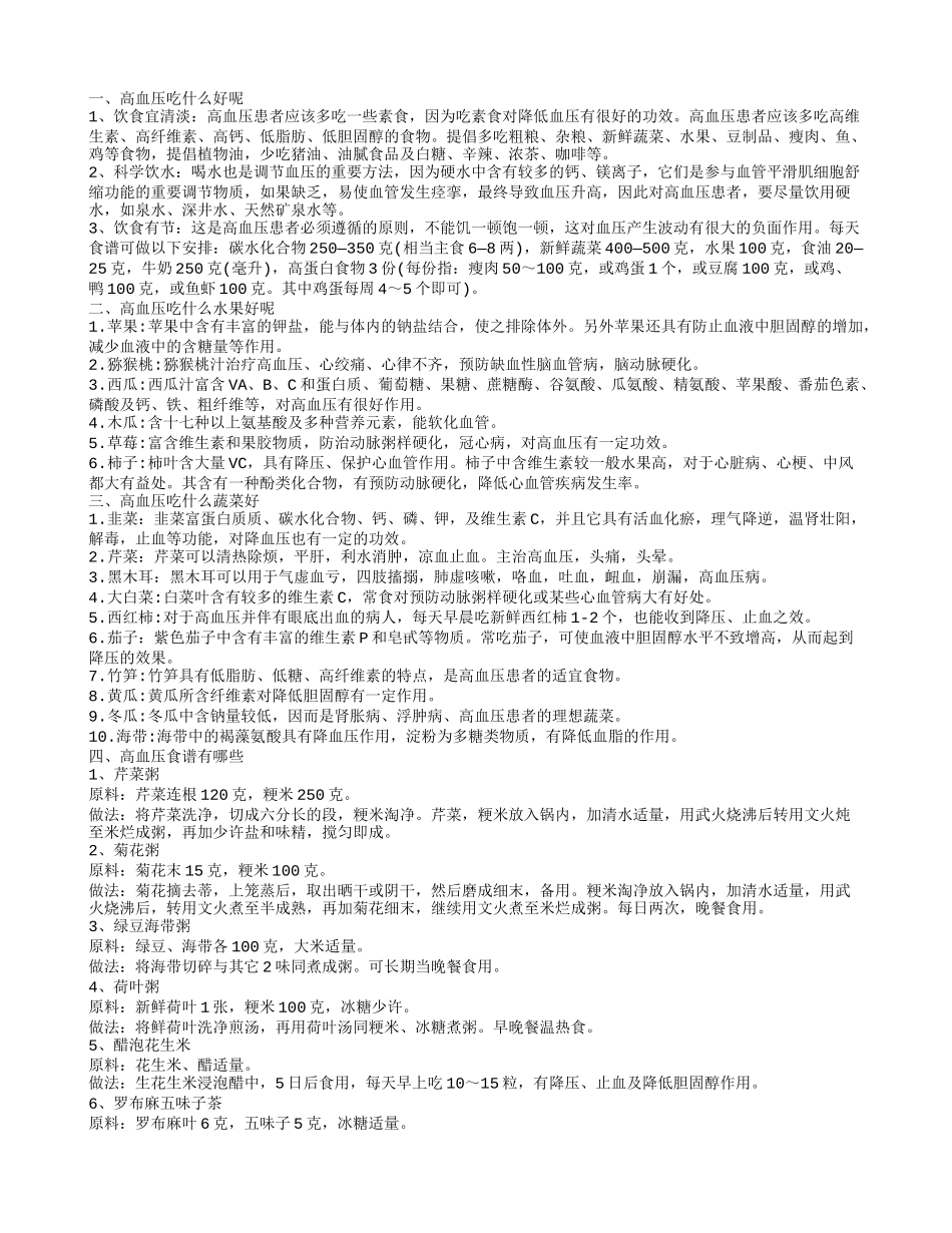高血压吃什么,高血压吃什么水果好呢_第1页