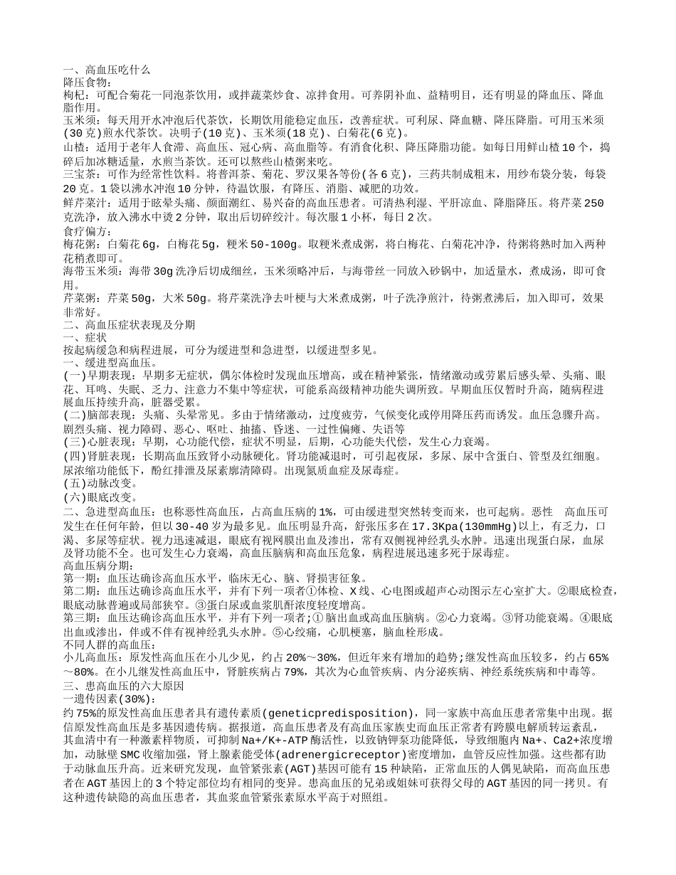 高血压吃什么,高血压的症状都有哪些表现_第1页