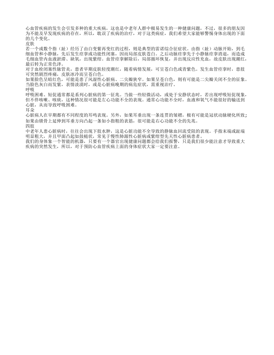 身体什么症状表示心血管出问题_第1页