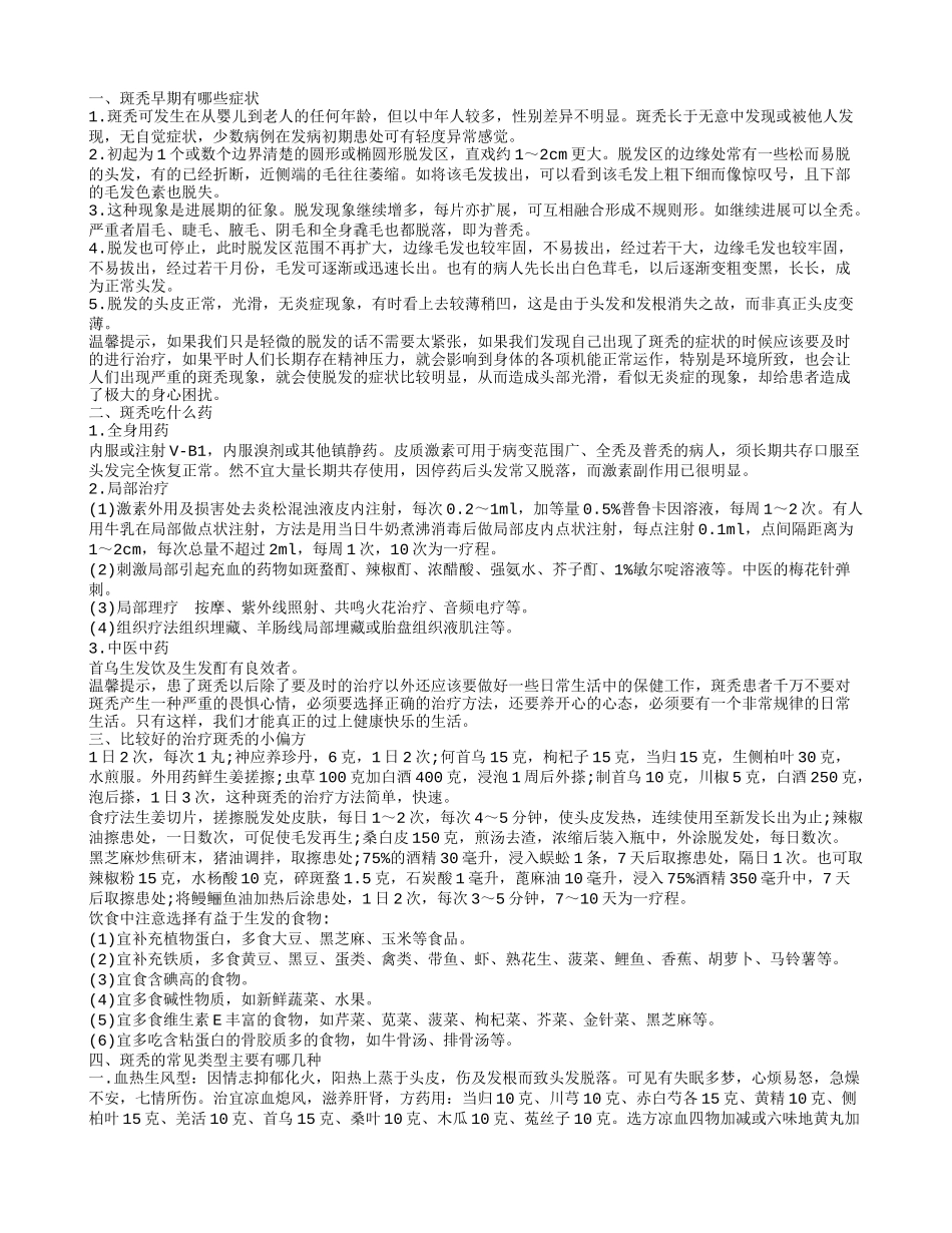 谈谈斑秃患者可以吃什么药_第1页