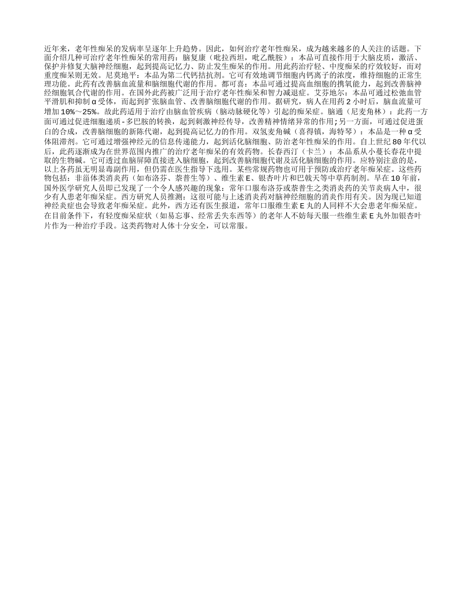 老年痴呆常用药_第1页