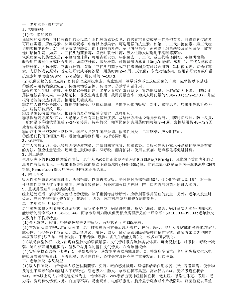 老年肺炎急性肺炎不要怕 选择良好治疗方案_第1页