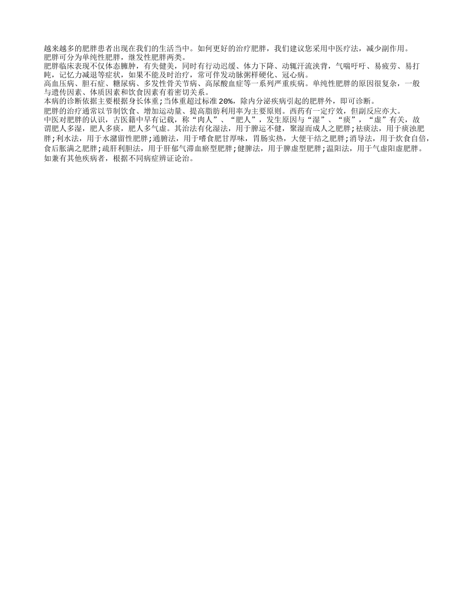 中医治疗肥胖减少副作用_第1页