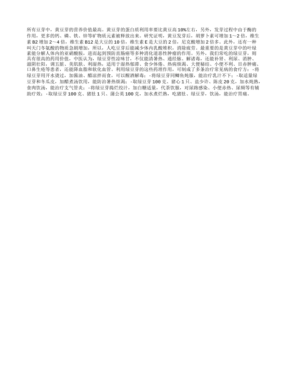 豆芽有助于长寿防老化养性_第1页