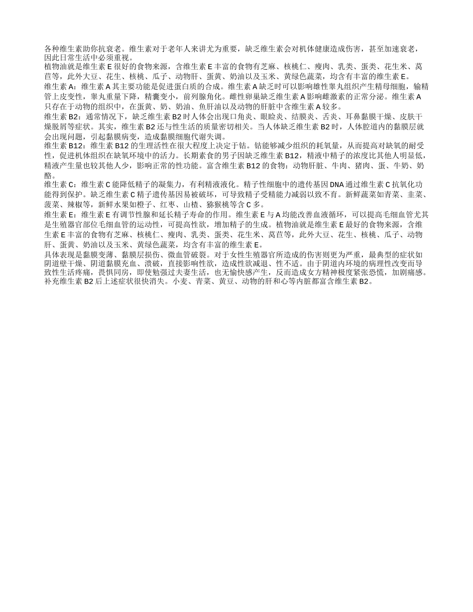 各种维生素助你抗衰老_第1页