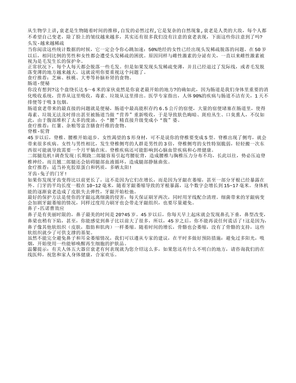 人体五大器官衰老有何表现_第1页