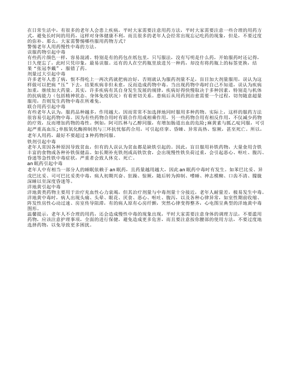 警惕老年人用药慢性中毒_第1页