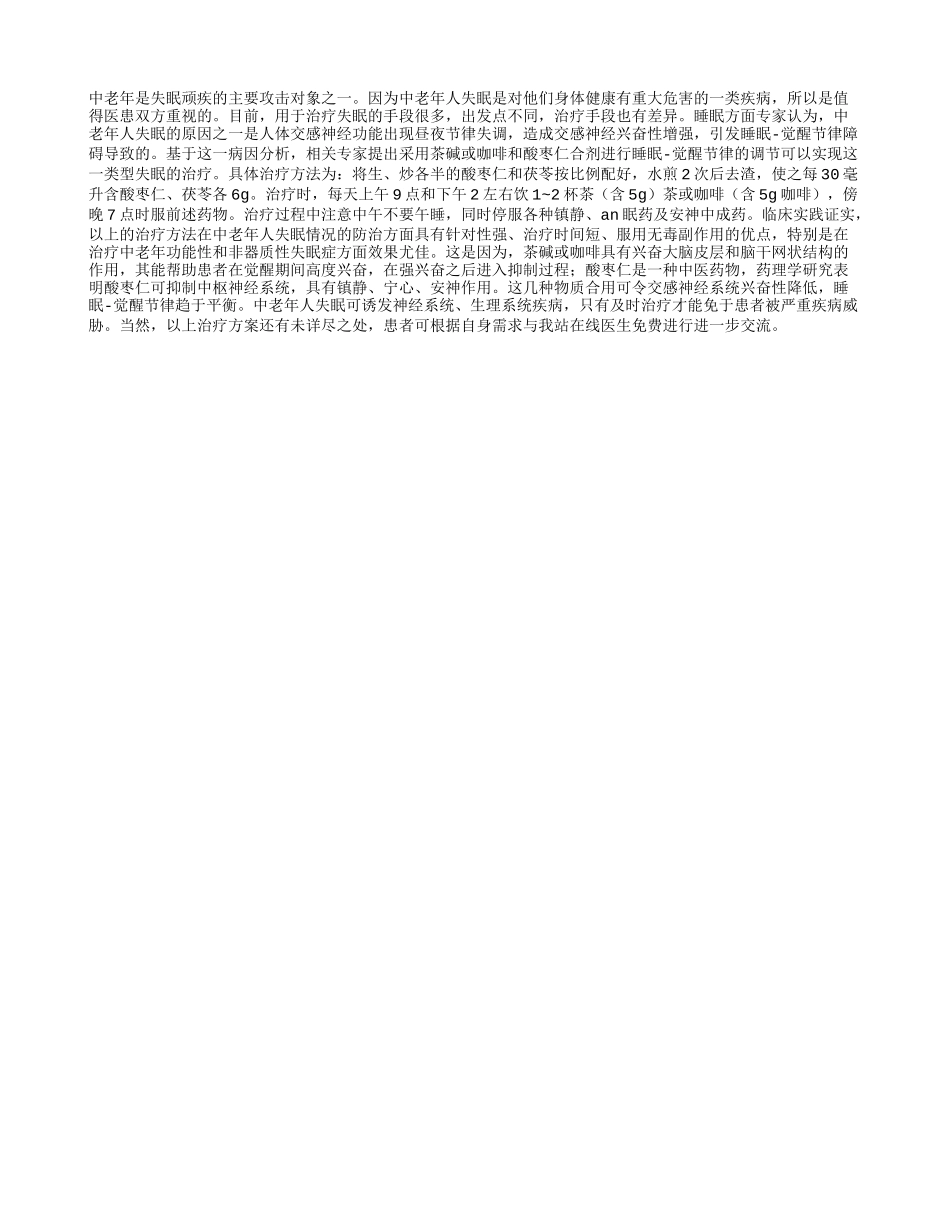中老年人失眠治疗优选方案四季保健_第1页