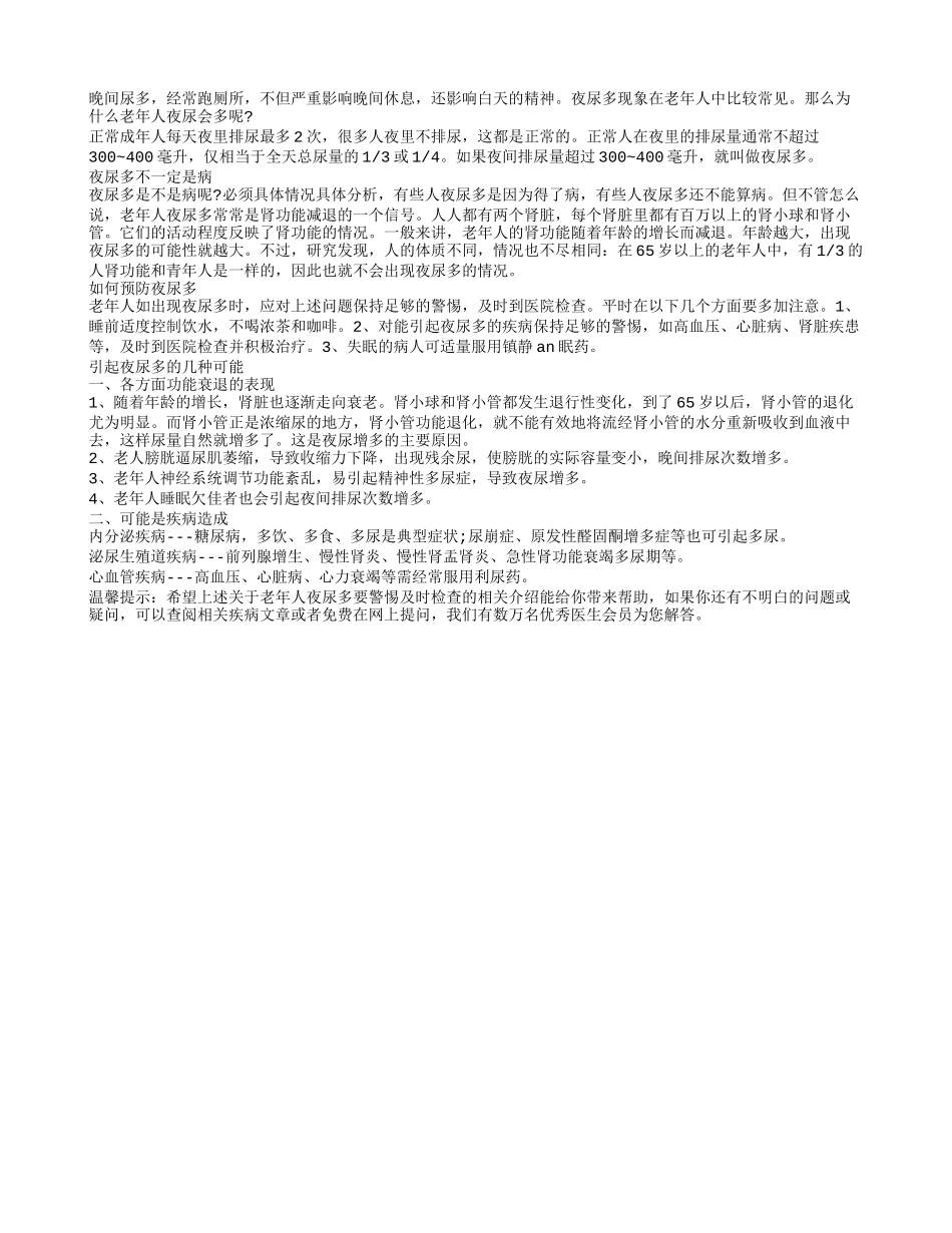 老年人夜尿多要警惕及时检查_第1页
