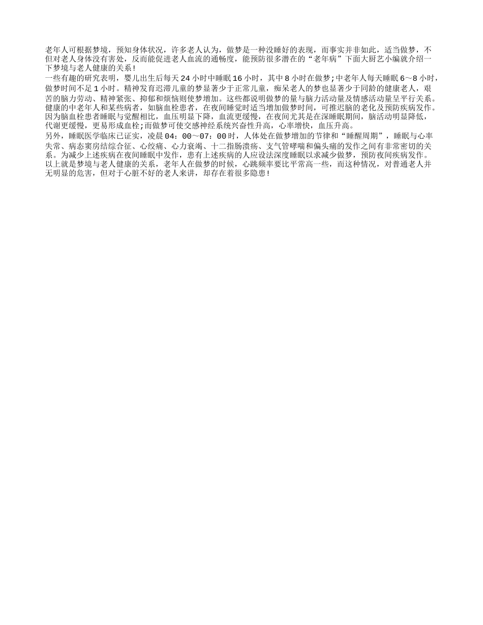 老年人可根据梦境 预知身体状况_第1页