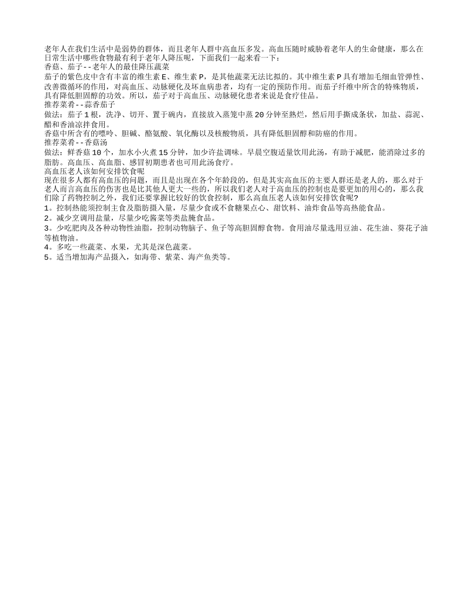 中老年人降压长寿蔬菜要常常吃_第1页