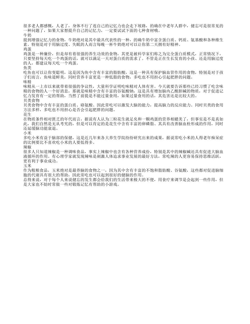 老年人健忘七种食物可调节_第1页