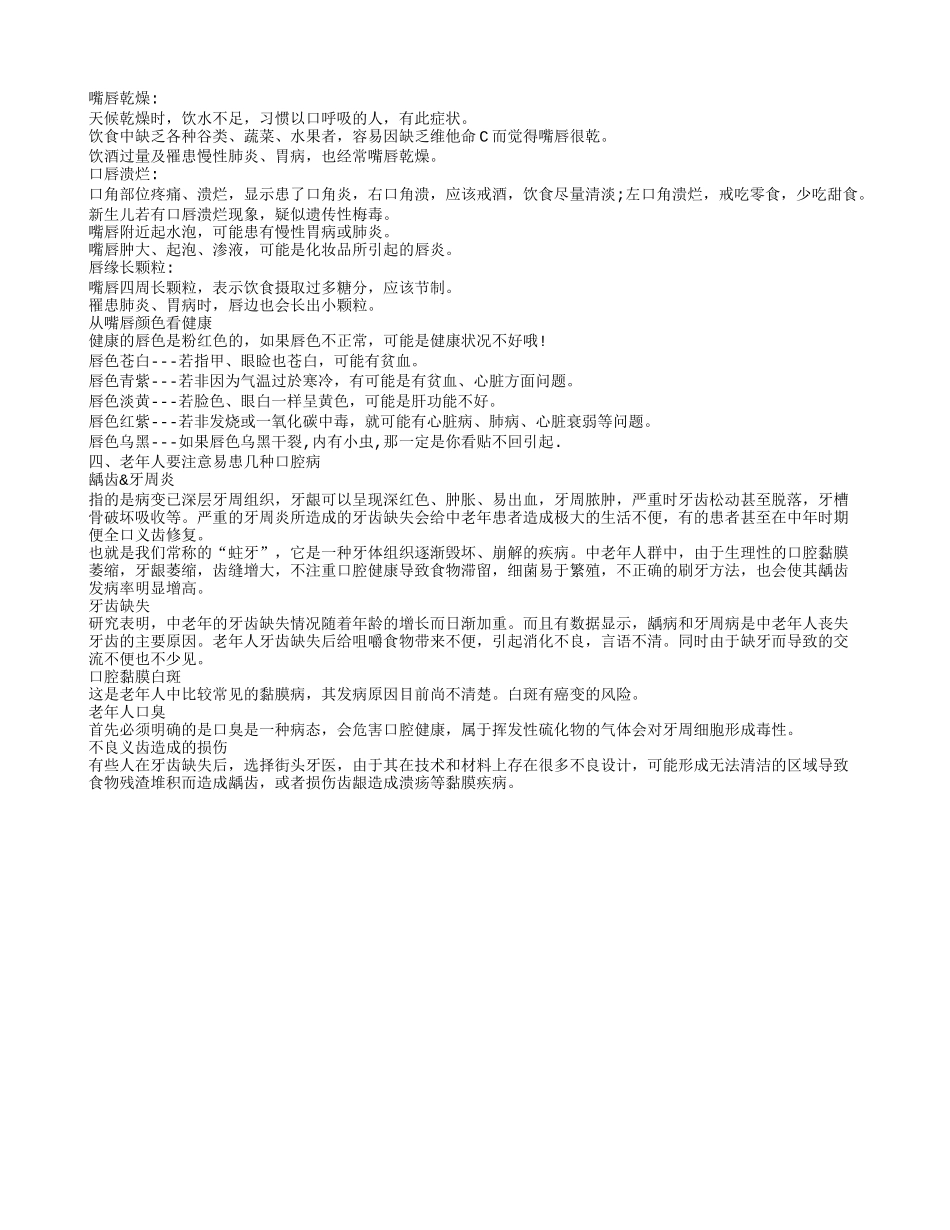 中老年人嘴唇发紫原因老年人要注意易患几种口腔病_第2页