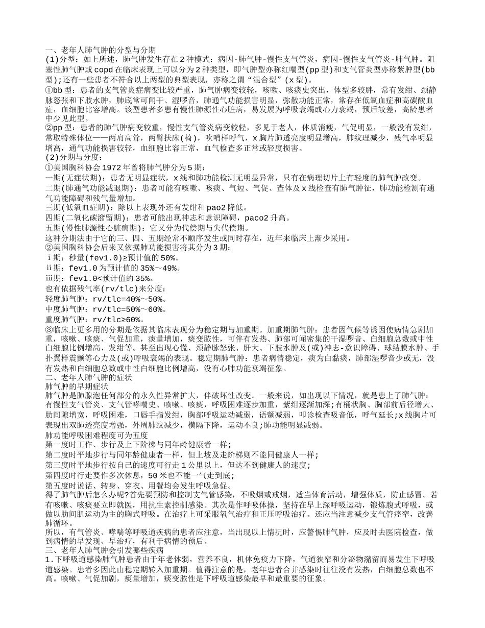 老年人肺气肿如何分期老年人肺气肿有哪些症状_第1页