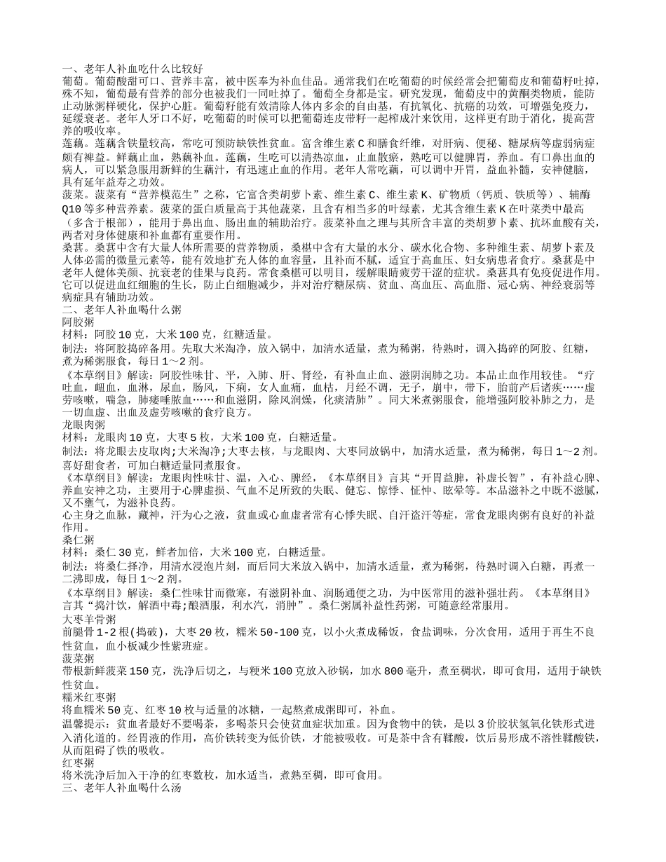 老年人补血吃什么好 一些补血食疗方法推荐给你_第1页