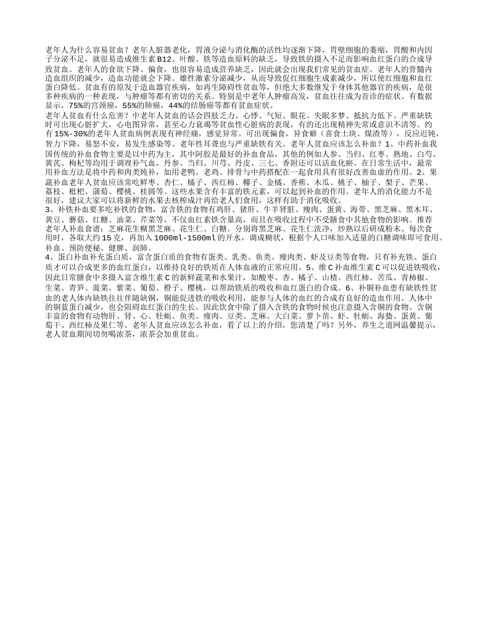 老年人贫血应该怎么补血_第1页