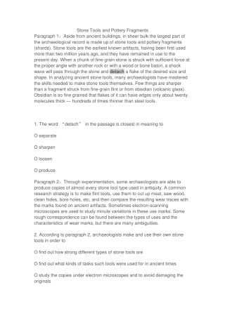 Stone Tools and Pottery Fragments