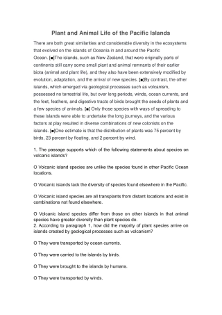 Plant and Animal Life of the Pacific Islands