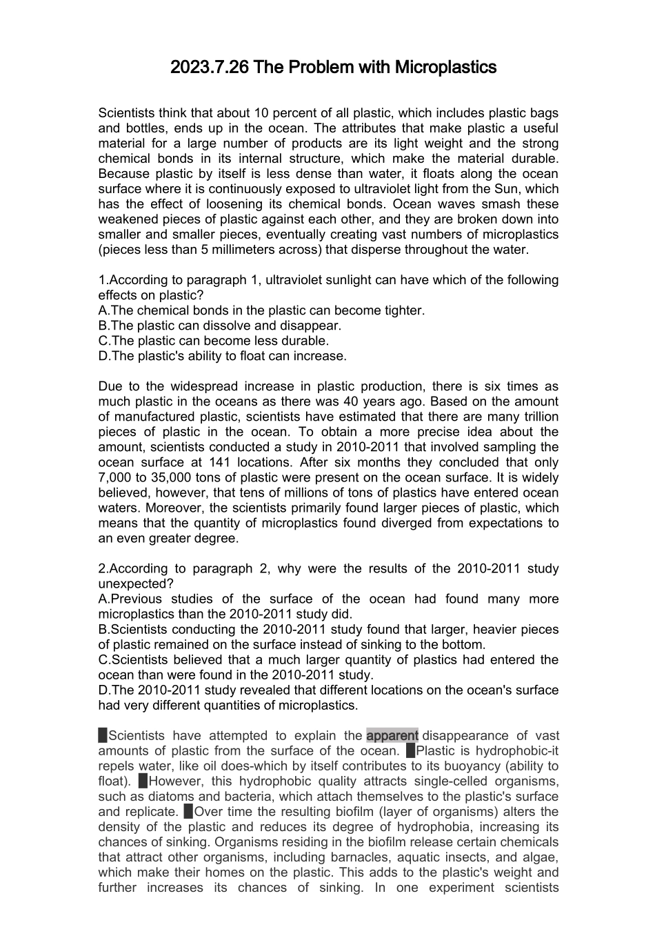 2023改革后托福阅读38篇_第1页