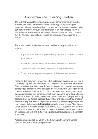 Controversy about Causing Emotion