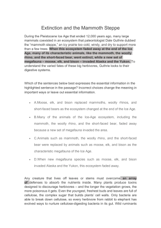 Extinction and the Mammoth Steppe