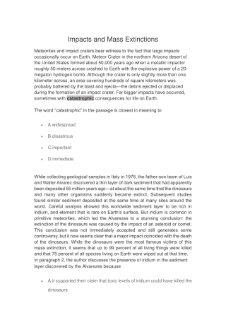 Impacts and Mass Extinctions