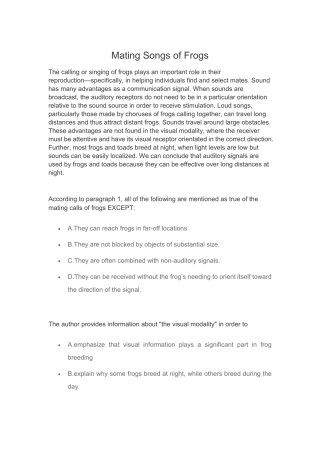 Mating Songs of Frogs