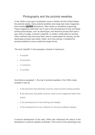 Photography and the pictorial weeklies