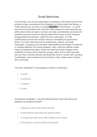 Small Mammals
