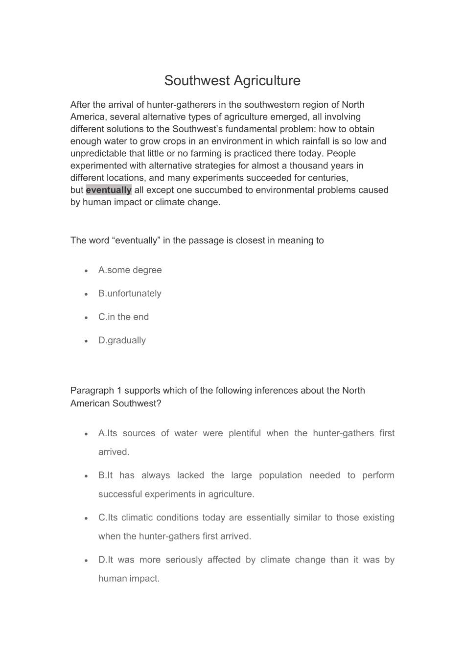 Southwest Agriculture_第1页