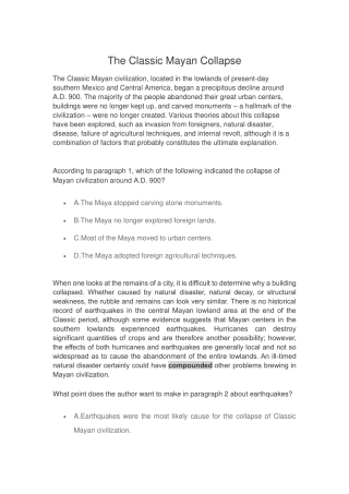 The Classic Mayan Collapse