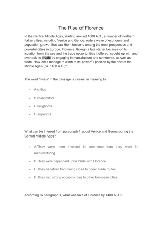 The Rise of Florence